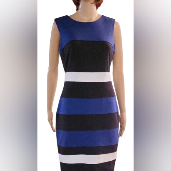 Tommy Hilfiger Dresses & Skirts - Tommy Hilfiger Sleeveless Sheath Colourblock Dress / Sz 6 / Blue, Black, White